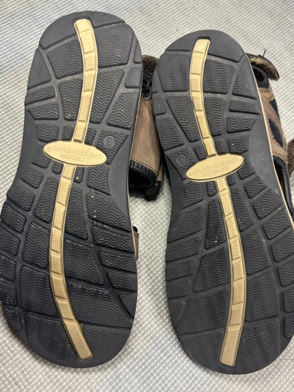 London Underground Kids Ralphie Sport Sandals Brown Size ЗM